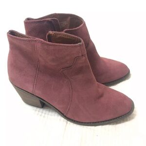 Lucky Brand Marcos Zip Suede Leather heel Booties